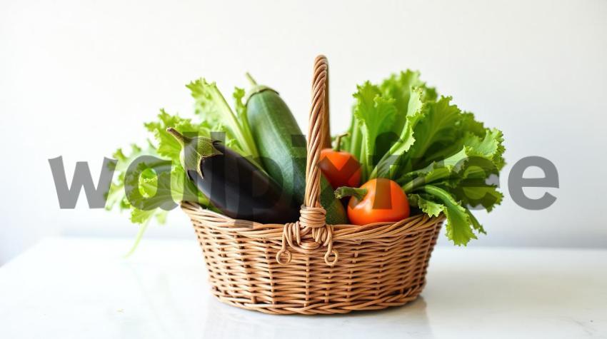 Basket Of Fresh Vegetables