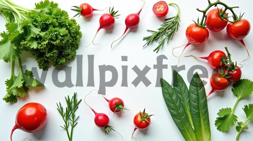 Fresh Vegetables and Herbs Arrangement