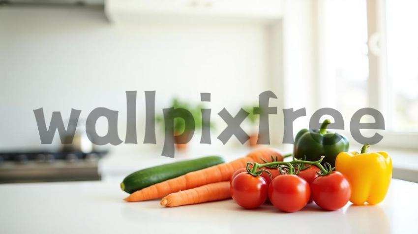 Fresh Vegetables on Kitchen Counter