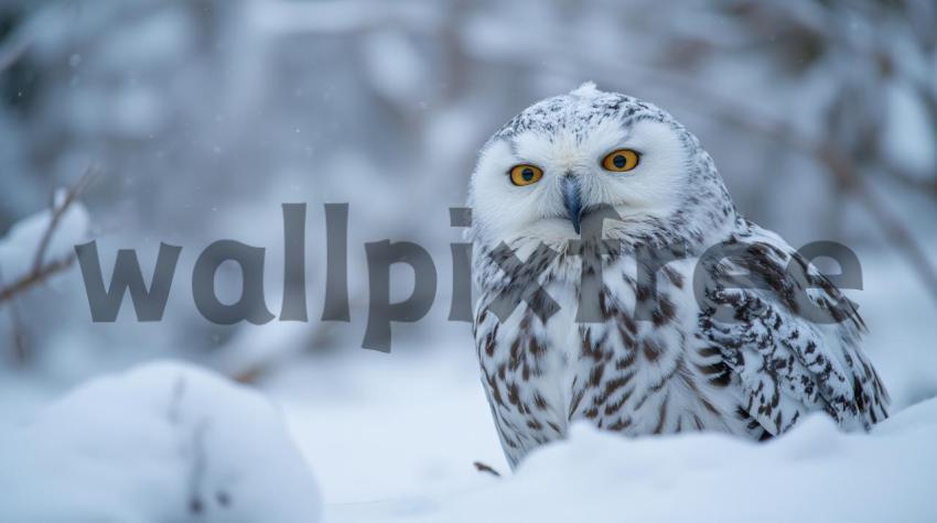 Snowy Owl in Winter Landscape