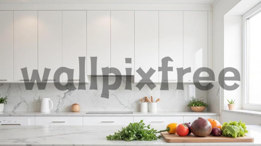 Modern Kitchen with Fresh Vegetables