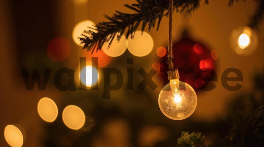 Christmas Tree Lights and Ornaments