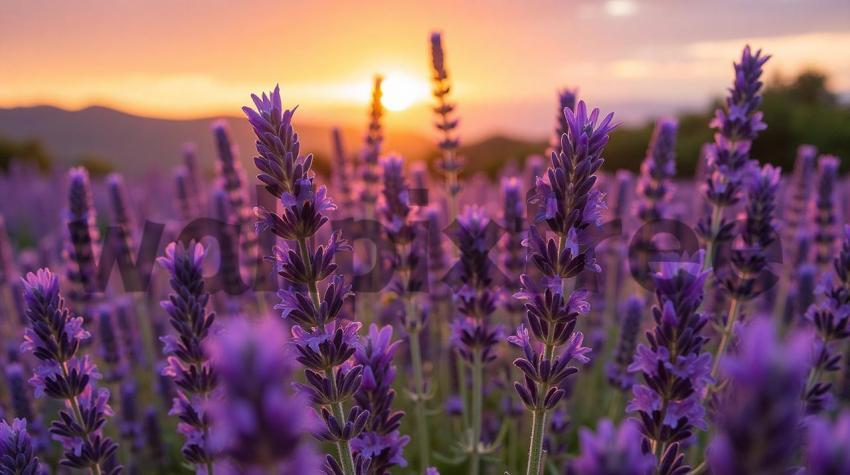 Lavender Field at Sunset