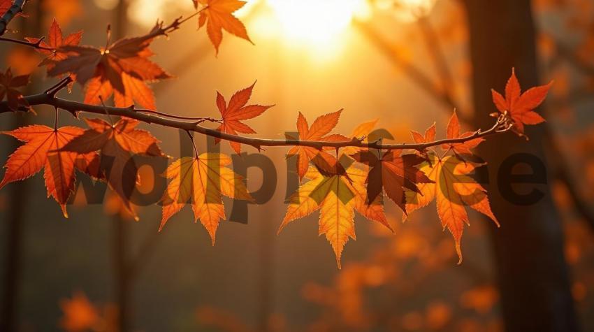 Autumn Leaves in Sunlight