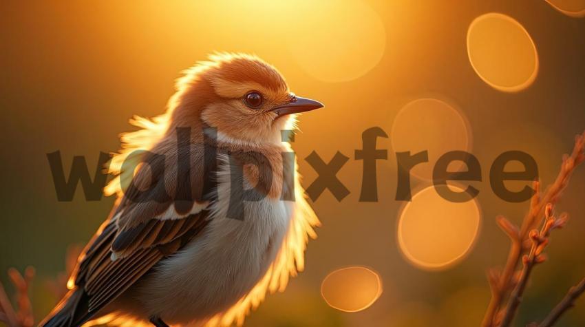 Bird in Golden Sunset