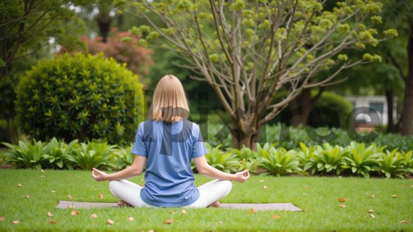 Person Meditating in a Garden