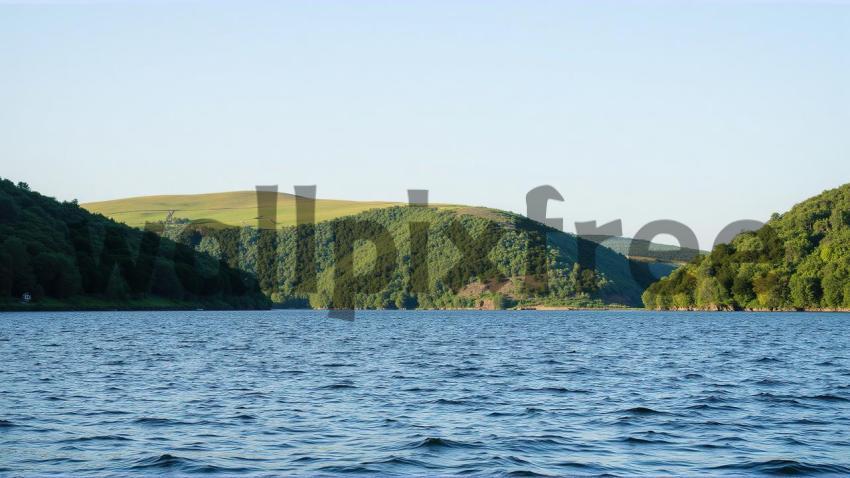 Scenic Lake and Hills Landscape