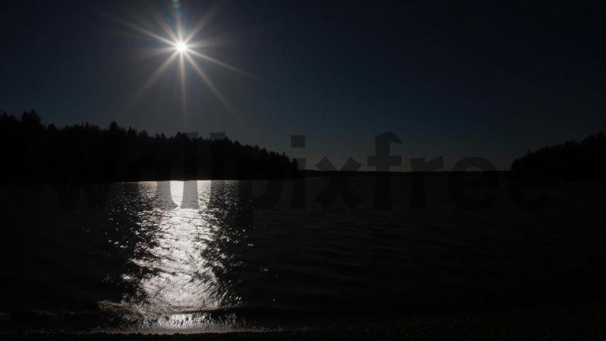 Moonlit Lake Reflection