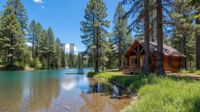 Lakeside Cabin in Forest