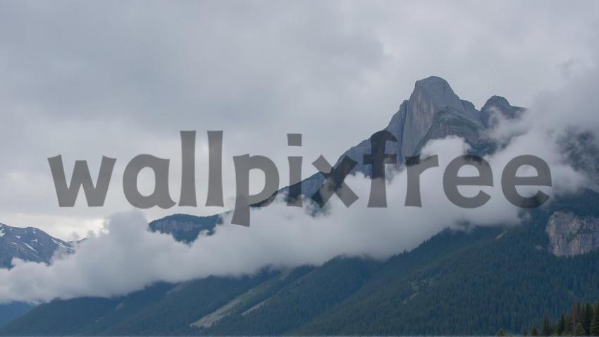 Cloud Covered Mountain Landscape