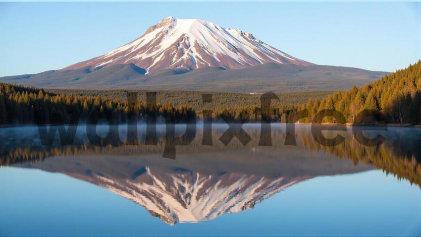 Snow Capped Mountain Reflection in Lake