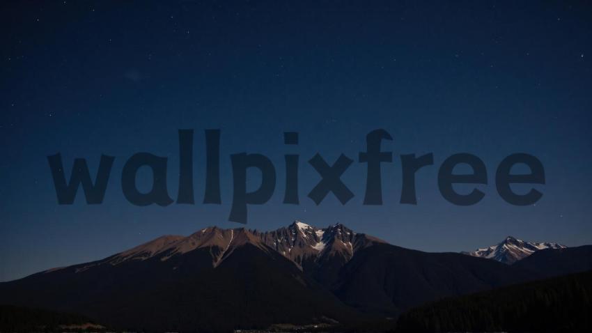 Starry Night Over Mountain Range