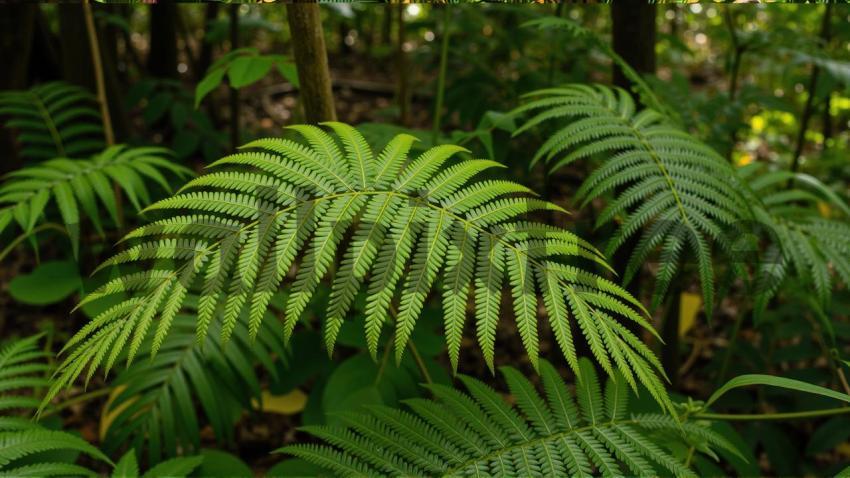 Fern Leaves in Forest