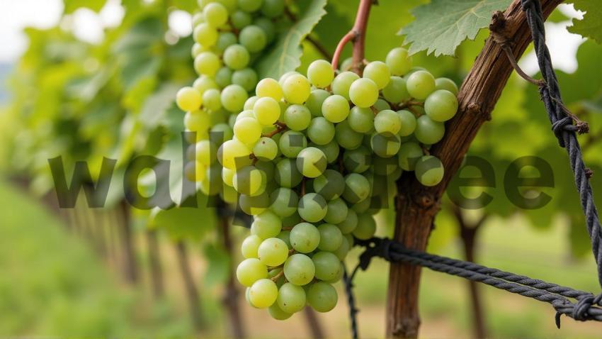 Green Grapes on Vine