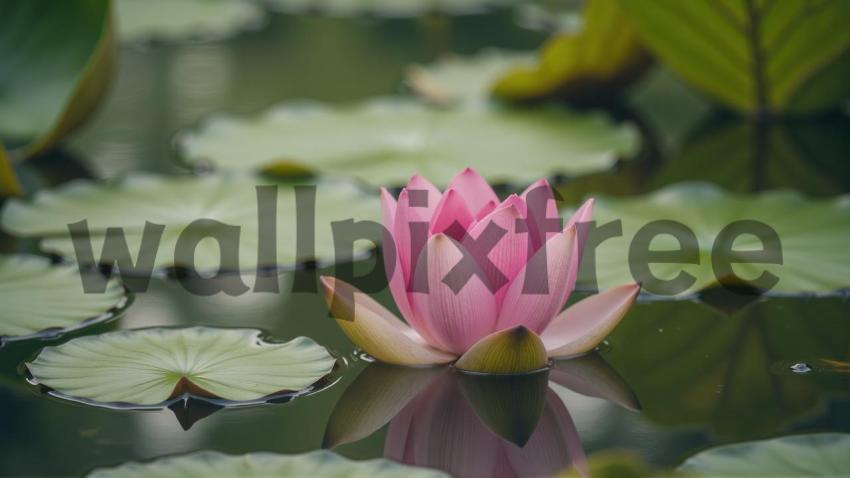 Pink Lotus Flower on Pond