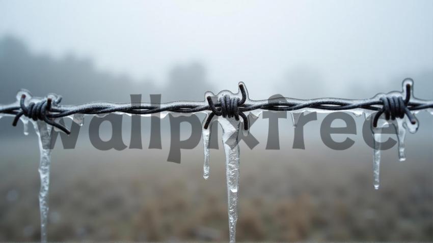 Icicles On Barbed Wire