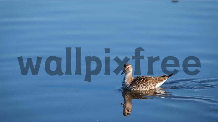 Duck Swimming in Calm Blue Water