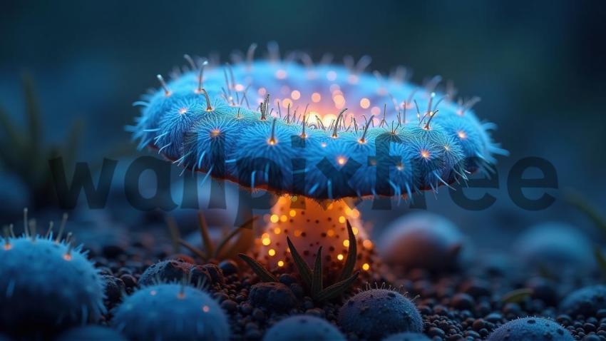 Glowing Fantasy Mushroom in Enchanted Forest