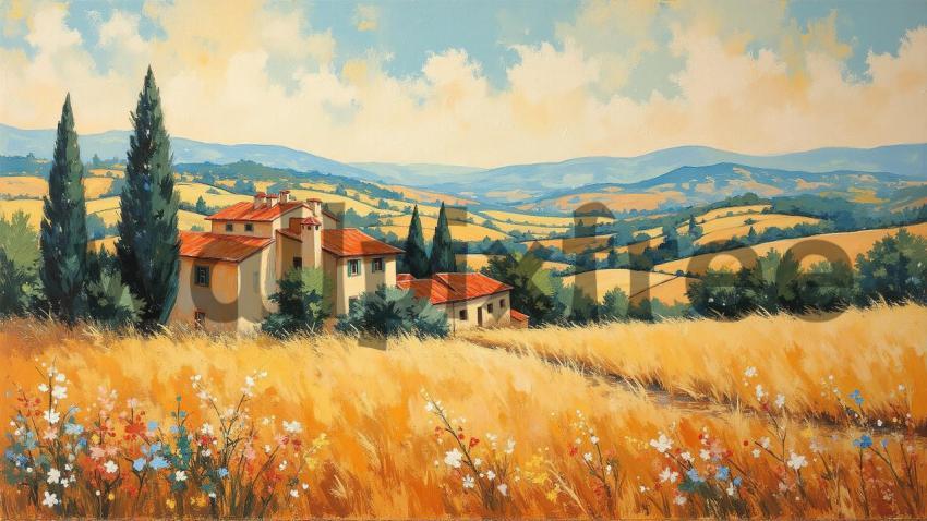 Tuscan Countryside Landscape Painting