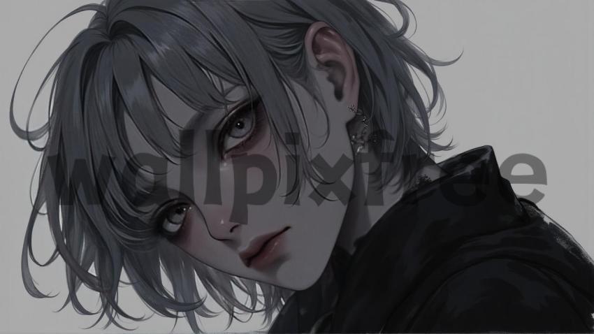 Anime Character Portrait with Dark Aesthetic