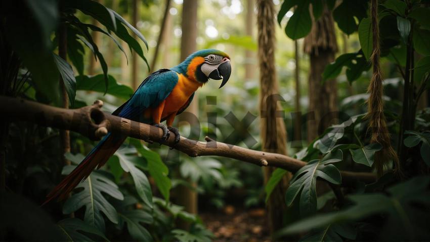 Colorful Parrot in Jungle