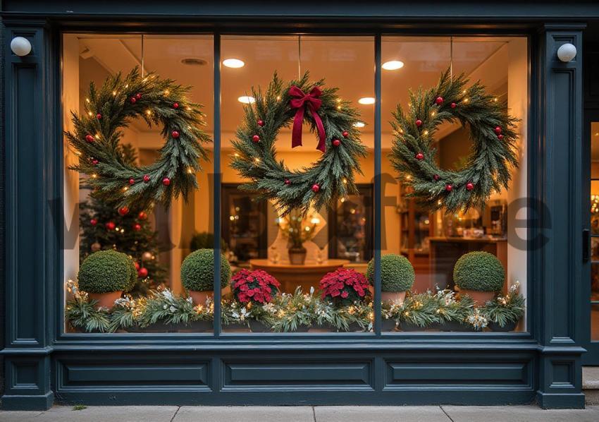 Festive Christmas Storefront Display