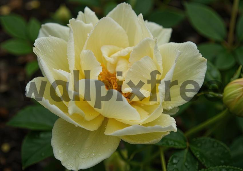 Yellow Flower With Raindrops