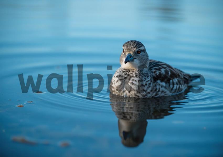 Duck Swimming in Calm Water