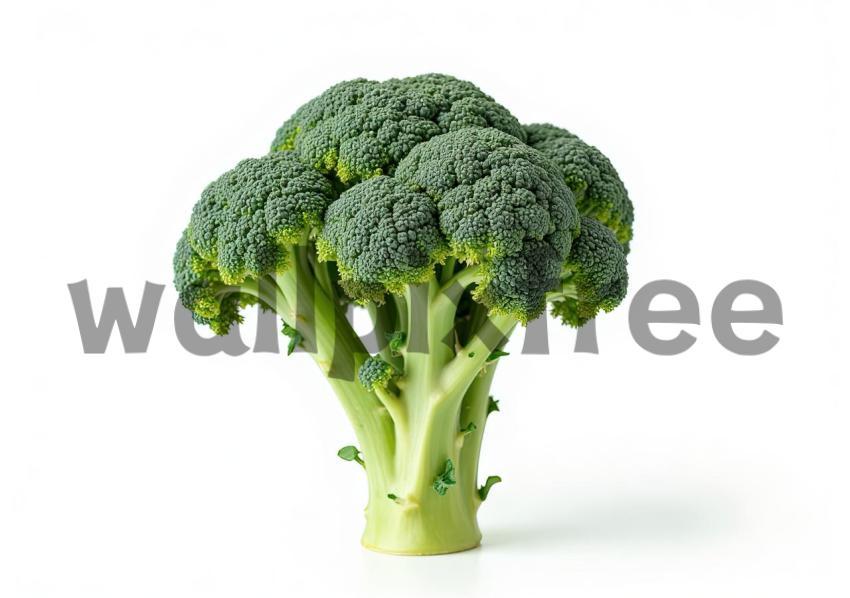 Fresh Broccoli on White Background