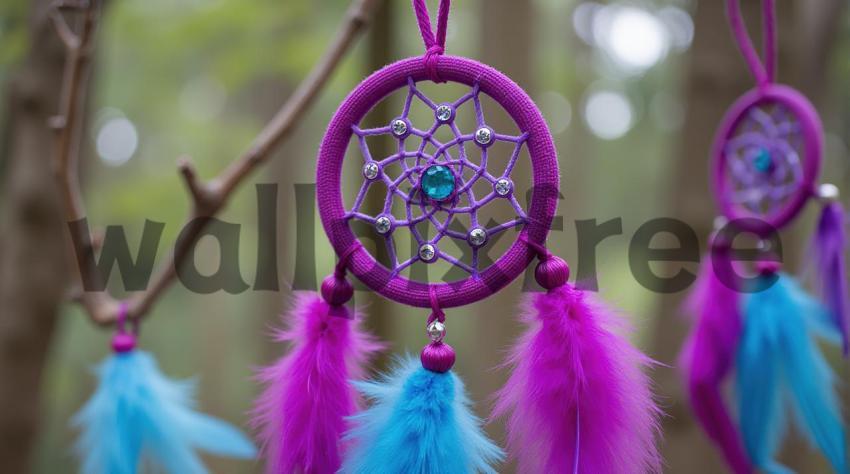 Purple Dreamcatcher With Feathers