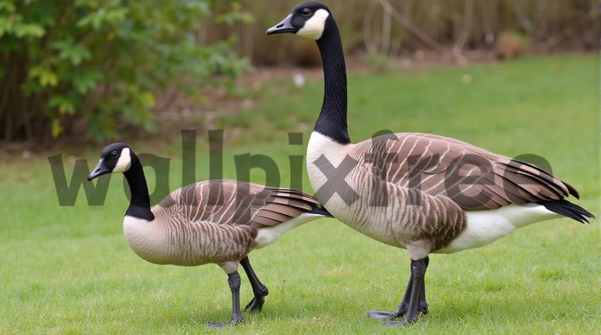 Canada Geese in Natural Habitat