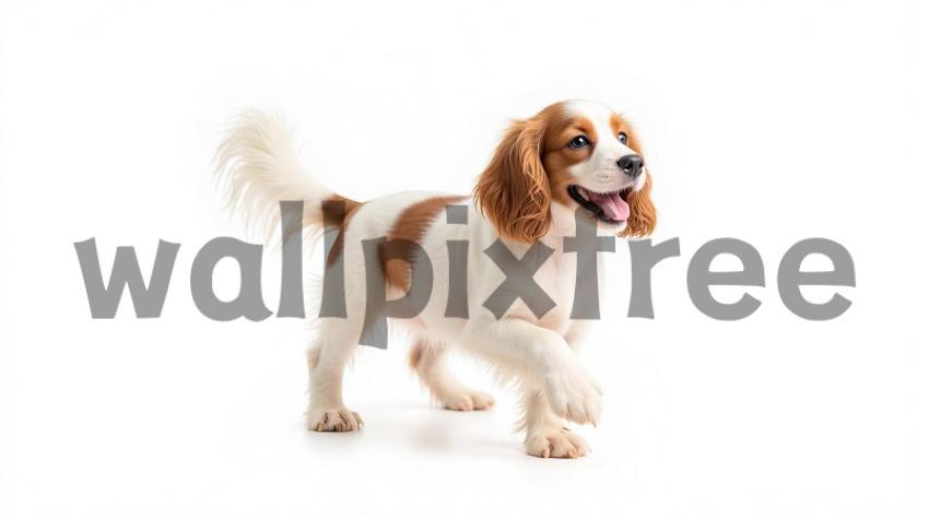 Happy Dog on White Background