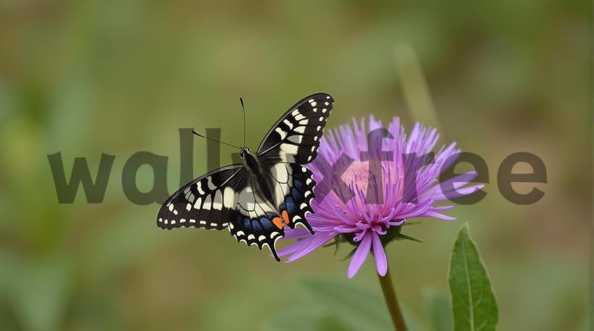 Butterfly on Purple Flower