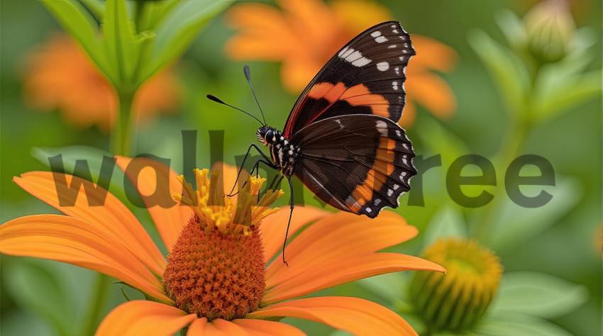 Butterfly on Orange Flower