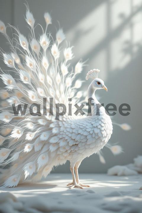 Elegant White Peacock Display