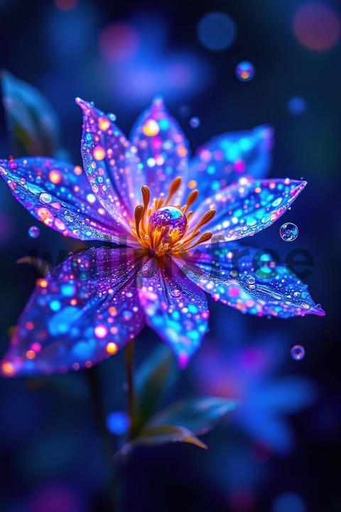 Glowing Fantasy Flower Art