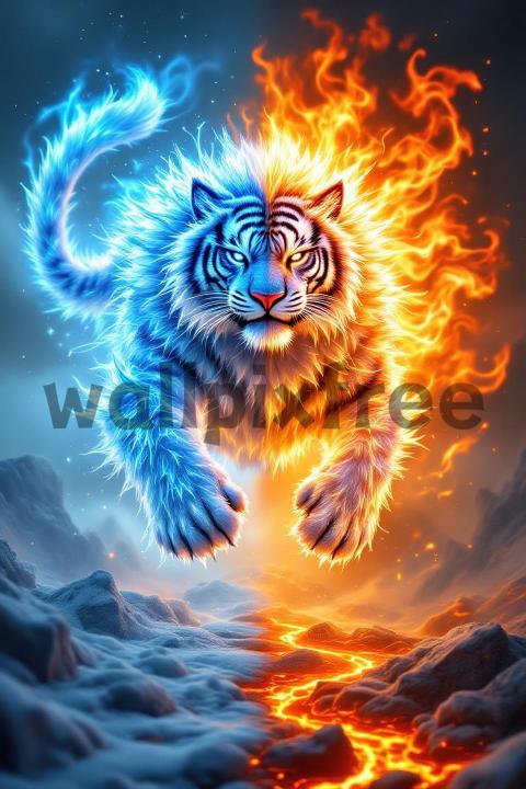 Fire and Ice Tiger Art