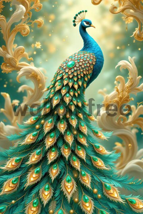 Majestic Fantasy Peacock Illustration