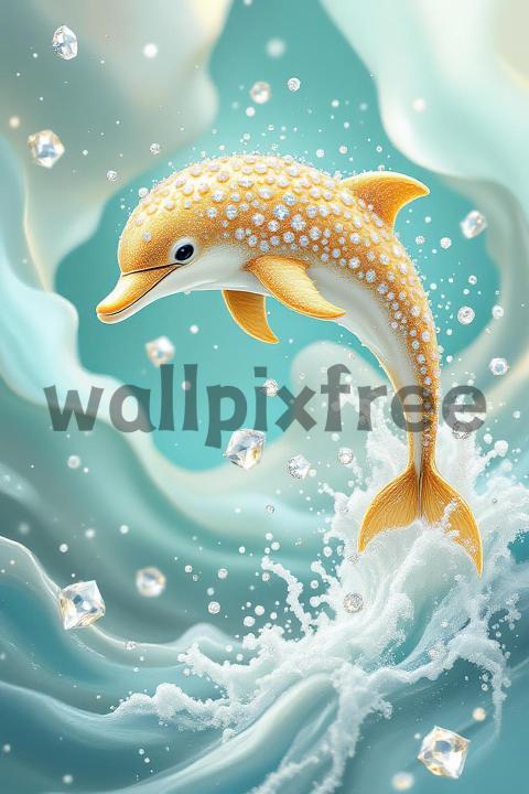 Gem Encrusted Dolphin Illustration