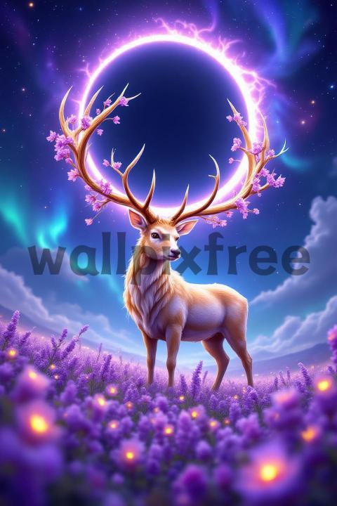 Mystical Deer with Glowing Antlers