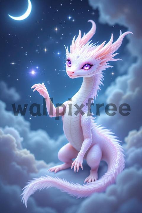 Mystical Dragon Under Moonlit Sky