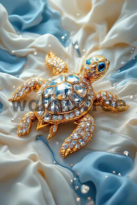 Gem Encrusted Turtle Brooch