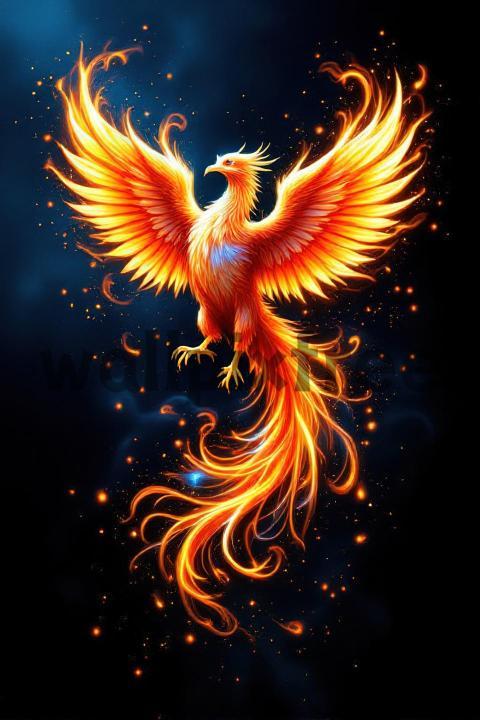 Fiery Phoenix Illustration