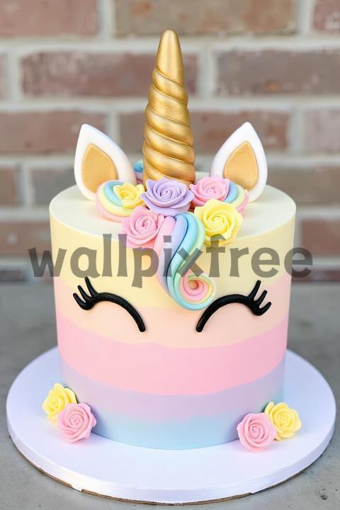 Unicorn Themed Birthday Cake