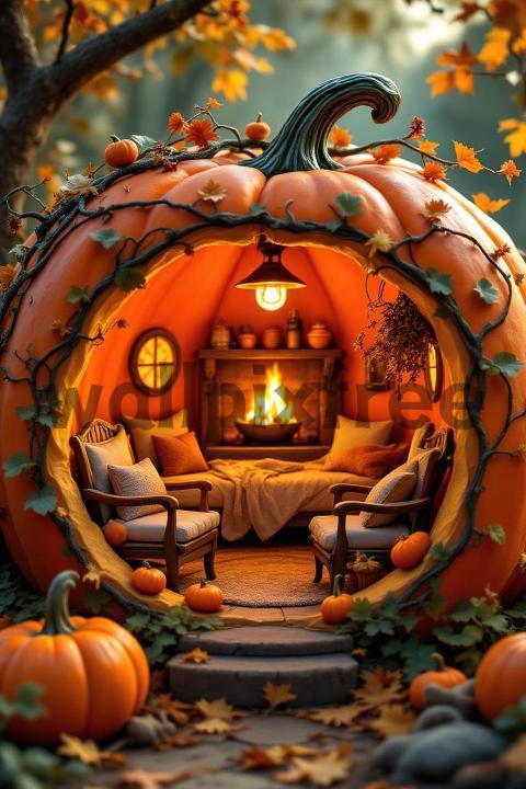 Cozy Pumpkin House Interior