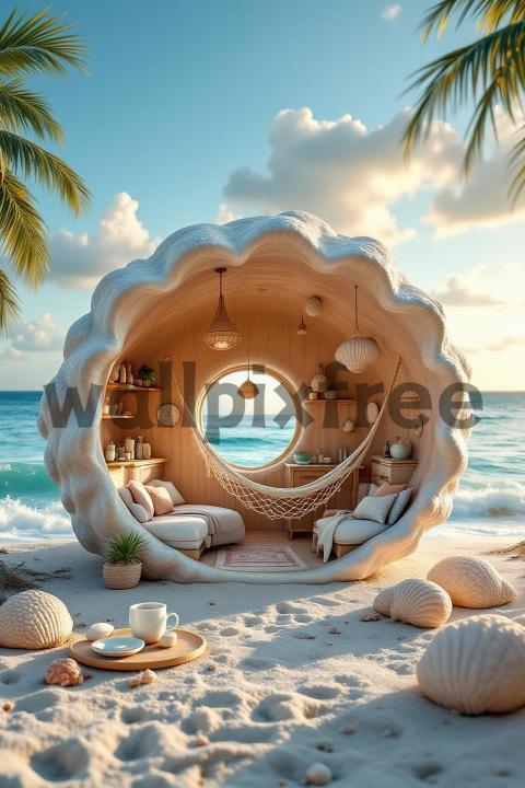 Seashell Beach Retreat with Hammock