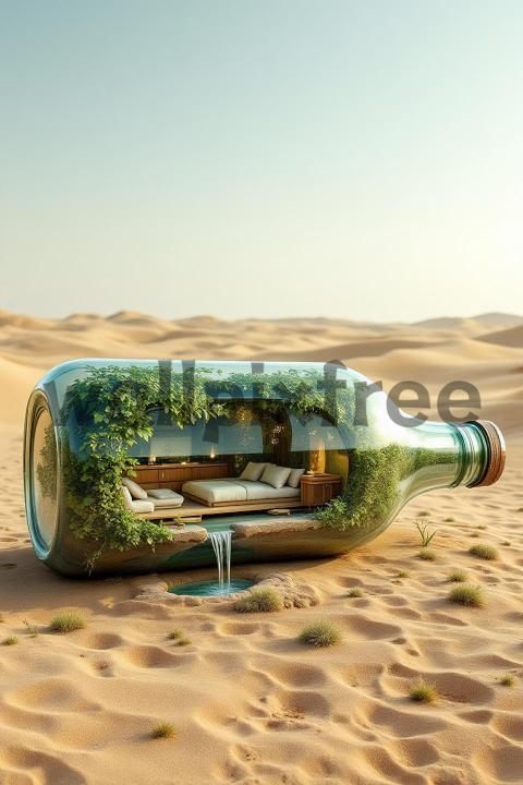 Oasis In A Bottle In The Desert