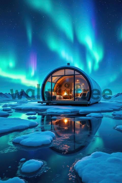 Cozy Cabin Under Northern Lights