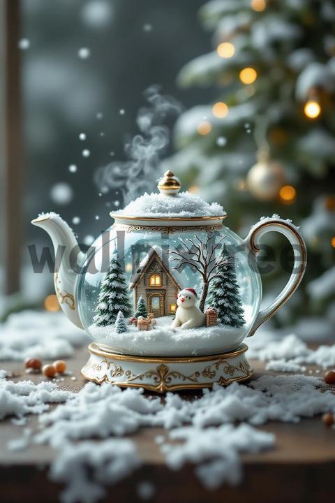 Winter Wonderland Teapot Scene