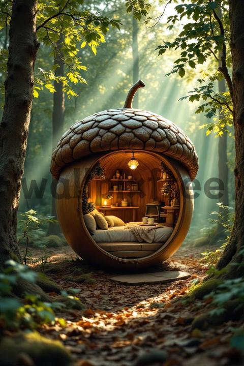 Acorn Shaped Forest Cabin